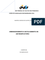 Dimensionamento e Detalhamento de Armaduras de Um Reservatório PDF