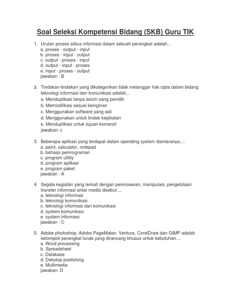 Contoh Soal Skb Guru Matematika Masnurul