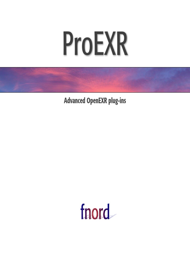 ProEXR Manual PDF Data Compression Adobe