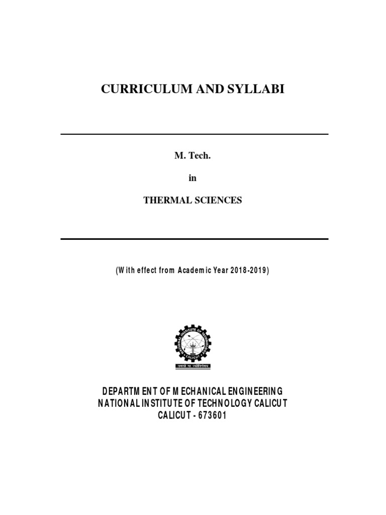ME62 Curriculum Syllabi 2018 PDF Numerical Analysis Boundary Layer