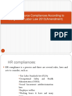 Human Resource Compliances According To Bangladesh Labor Law 2013 (Amendment)