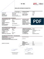 Formulario Ingreso de Muest Ra: Ant Ecedent Es Generales