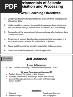 Fundamentals of Seismic Acquisition and Processing: Overall Learning Objectives