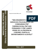 "Mejoramiento de Los Servicios Policiales de Las Comisarias PNP PDF