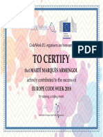 To Certify: That Martí Marquès Armengol Actively Contributed To The Success of