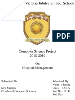 Computer Science Project 2018-2019: On Hospital Management