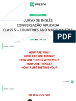 Curso de Inglês Conversação Aplicada Class 5 - Countries and Nationalities