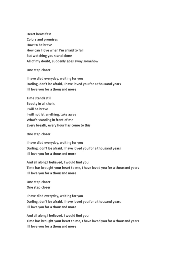 A Thousand Years Letra C Perri