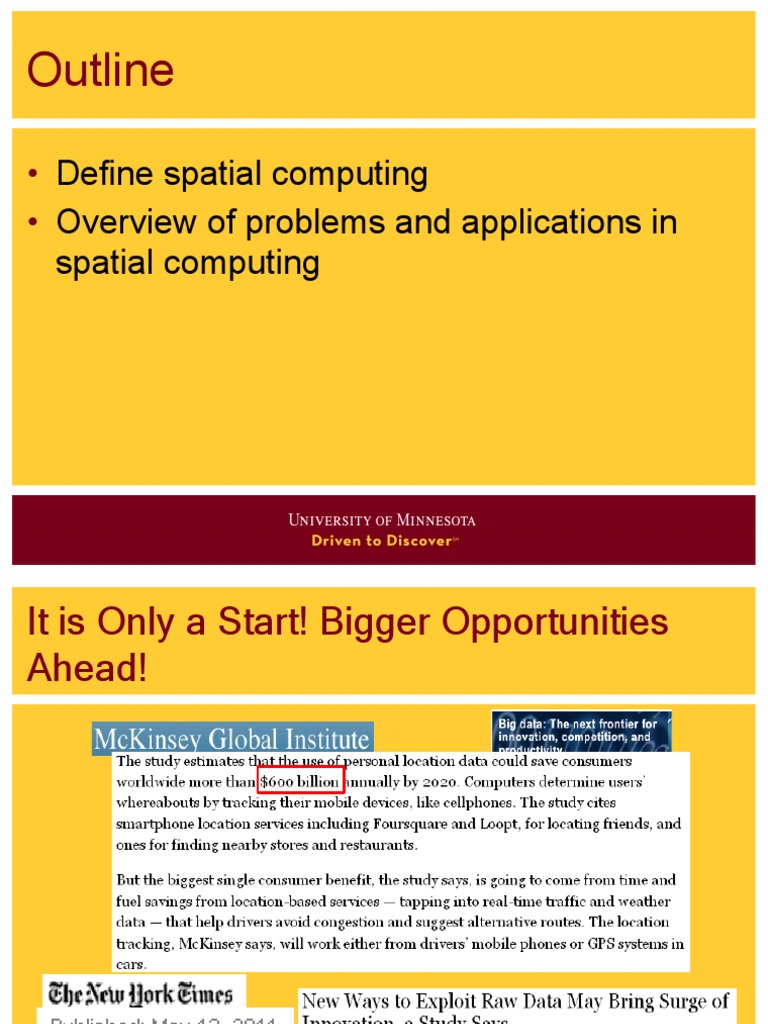 Outline: Define Spatial Computing Overview of Problems and Applications ...