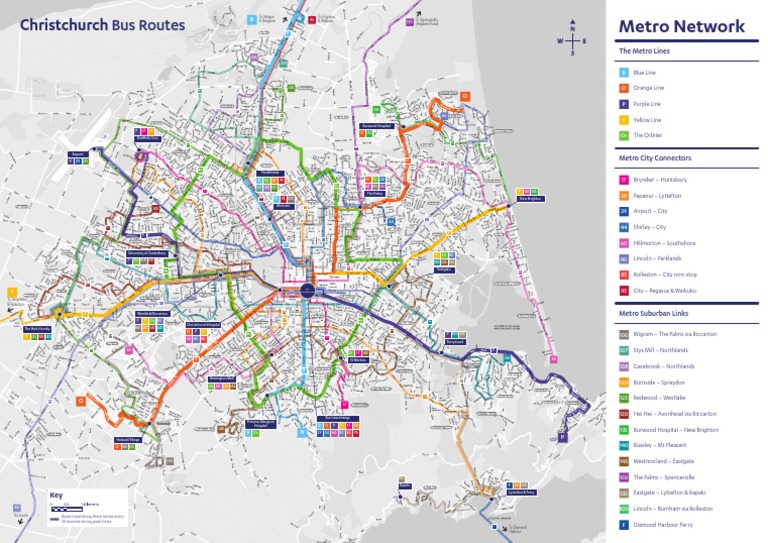 Metro Network Christchurch Bus Routes