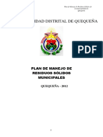 Plan de Manejo de Residuos Sólidos de Quequeña