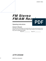 FM Stereo FM/AM Receiver: STR-DE698