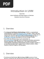 Introduction in Uvm: Daian Stein Junior Verification and Design Engineer at Ethergate Polytehnic University of Timisoara