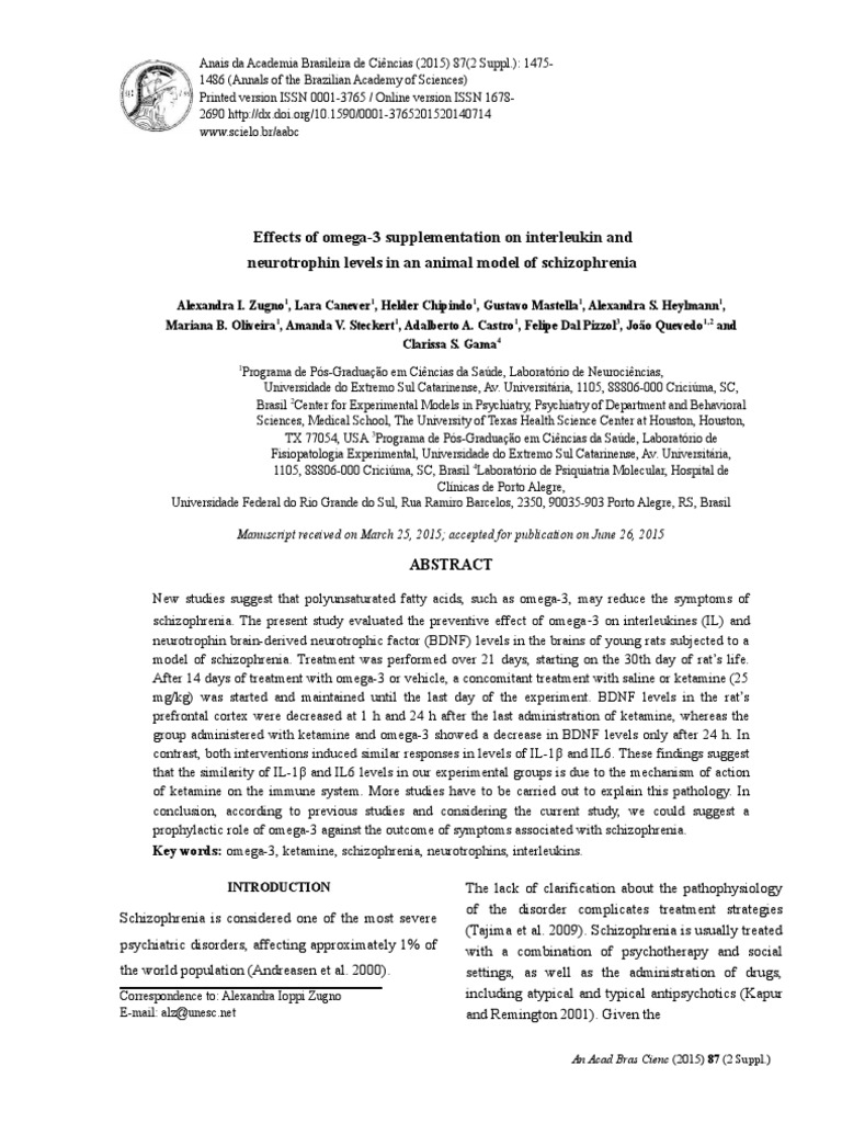 Effects of Omega3 Supplementation On Interleukin and Neurotrophin