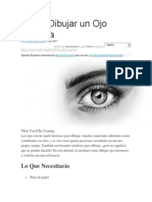 Cómo Dibujar Un Ojo Realista | PDF | Ojo | Lápiz