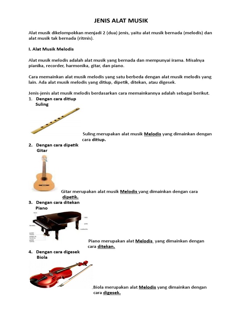 Alat Musik Melodis Yang Dimainkan Dengan Cara Ditiup 