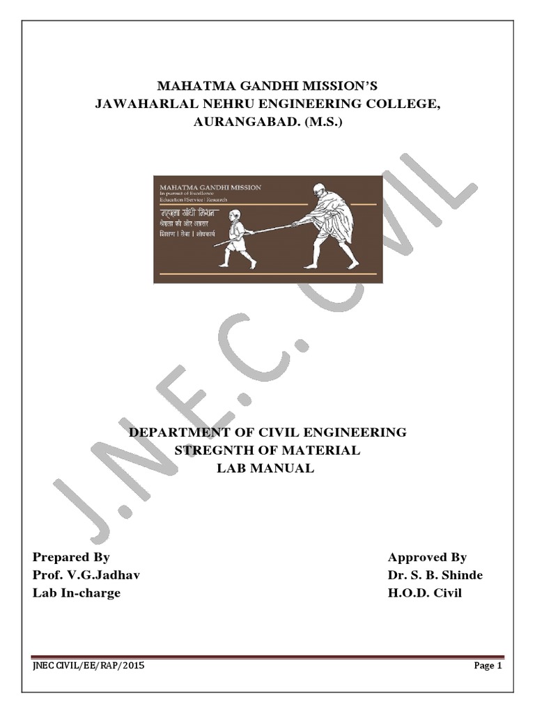 Strength of Material Lab Manual PDF PDF Deformation (Engineering