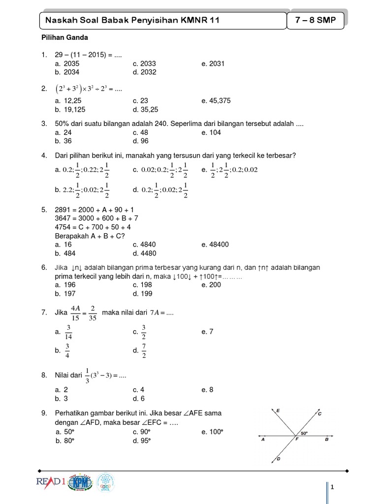 Kmnr 11 Penyisihan Kls 7 8 Ok Pdf