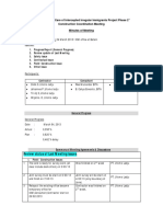 Review Status of Last Meeting Issues