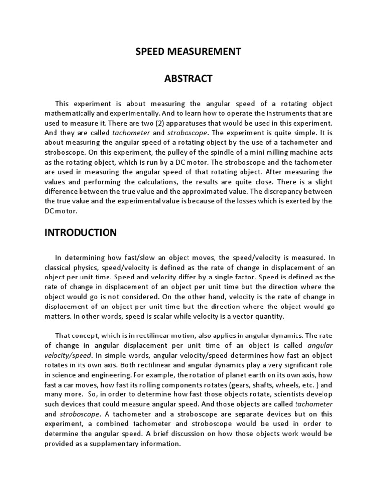 Measuring Rotational Motion An Analysis of Angular Velocity Using