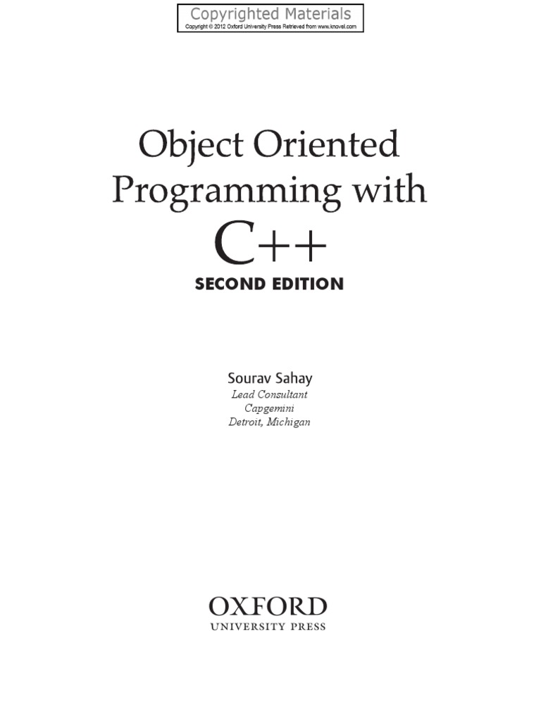 Object Oriented Programming With C++ - 2nd PDF | PDF | C++ ...