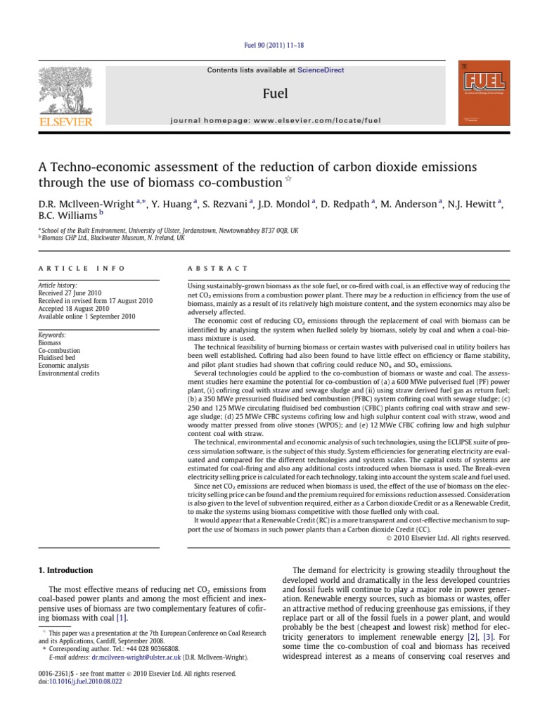 A Techno-Economic Assessment of The Reduction of Carbon Dioxide ...