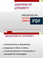 Delegation of Authority: Presented by