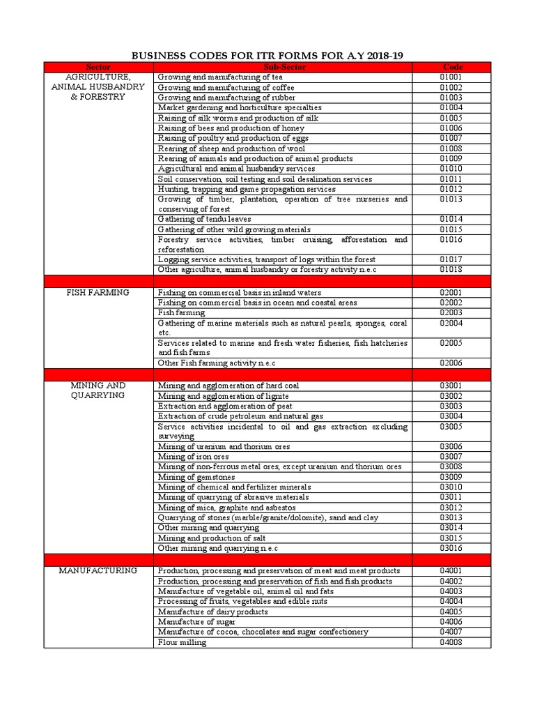 Business Activity Codes for Tax Returns A Comprehensive Guide