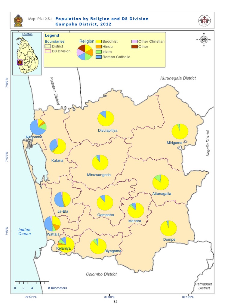 Map P3.12.5.1 Gampaha Population by Religion by DS PDF