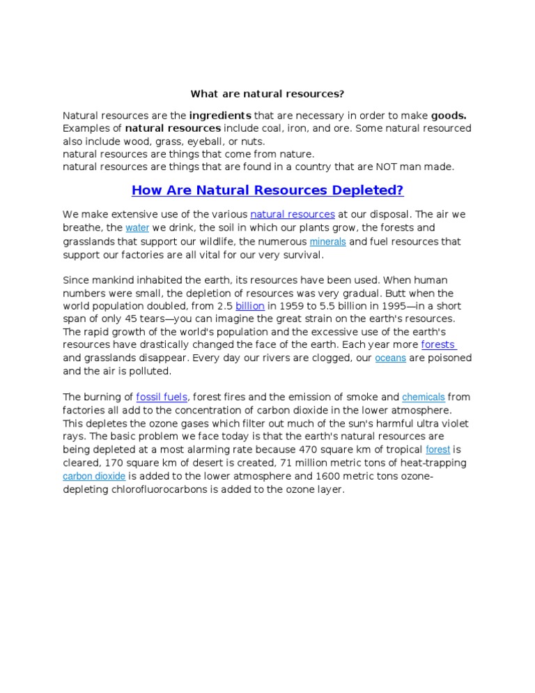 Understanding Natural Resource Depletion | PDF