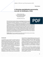 Evaluación de tres fórmulas fórmulas precipitación-escorrentía, en la cuenca del río Achibueno, Chile