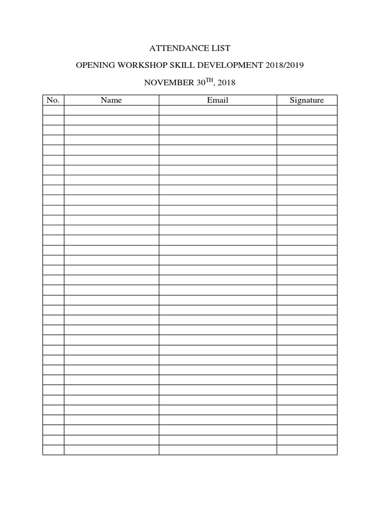 Attendance List | PDF