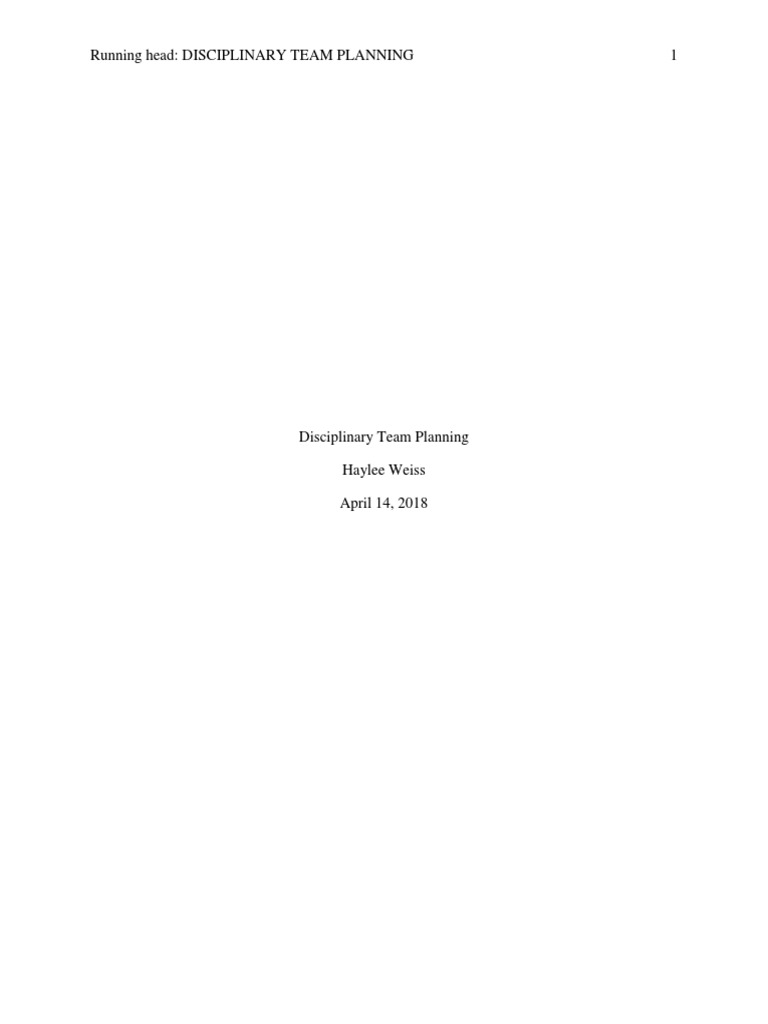 Disciplinary Team Planning | PDF | John Dewey | Teachers