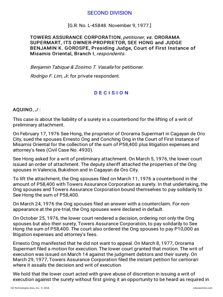 Ororama Supermart Liability Case | PDF | Judgment (Law) | Certiorari