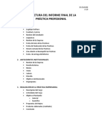 3.1 Estructura Del Informe Final de La Práctica Profesional