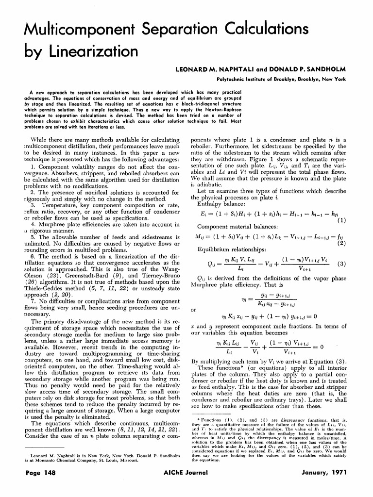 Naphtali & Sandholm - Multicomponent Separation Calculations by ...