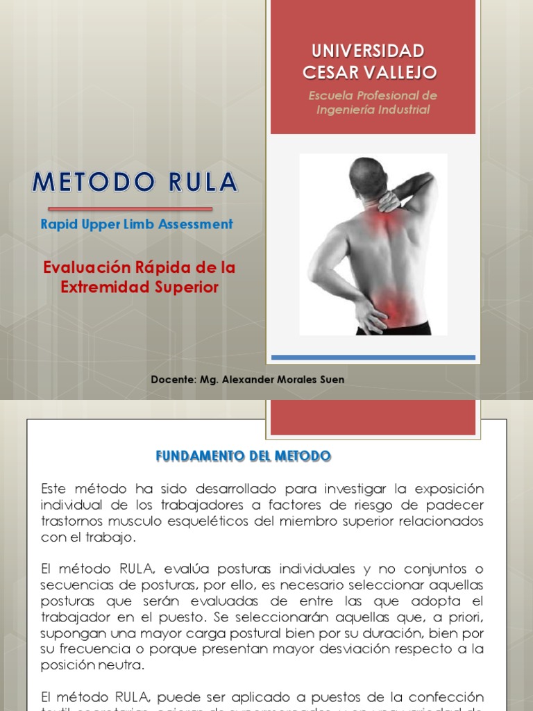 Evaluación del Método RULA en Ergonomía | PDF | Factores humanos y ...