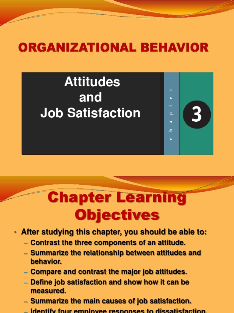 Values attitudes and job satisfaction by robbins