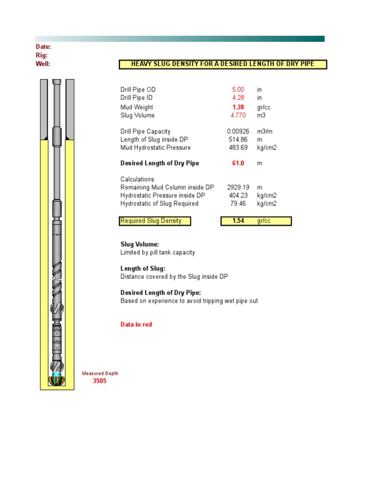 Slug Density and Volume Calculations | PDF