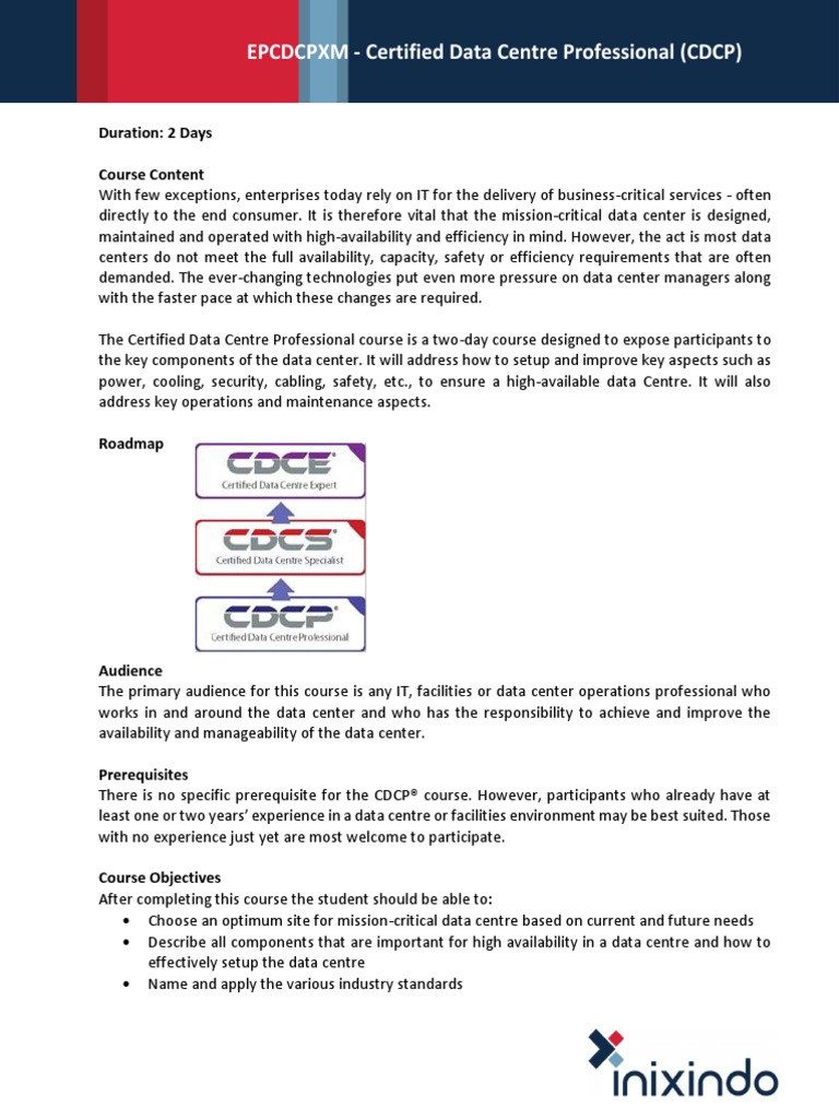 CDCP Certification Course Overview | PDF | Data Center | Test (Assessment)