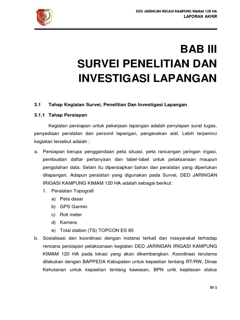 Survei dan Desain Jaringan Irigasi Kimam | PDF | Sains & Matematika