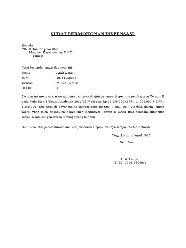 Contoh Surat Edaran Pembayaran Kuliah