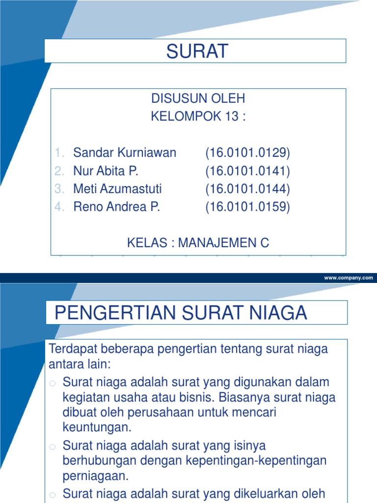 Ppt Surat Niaga