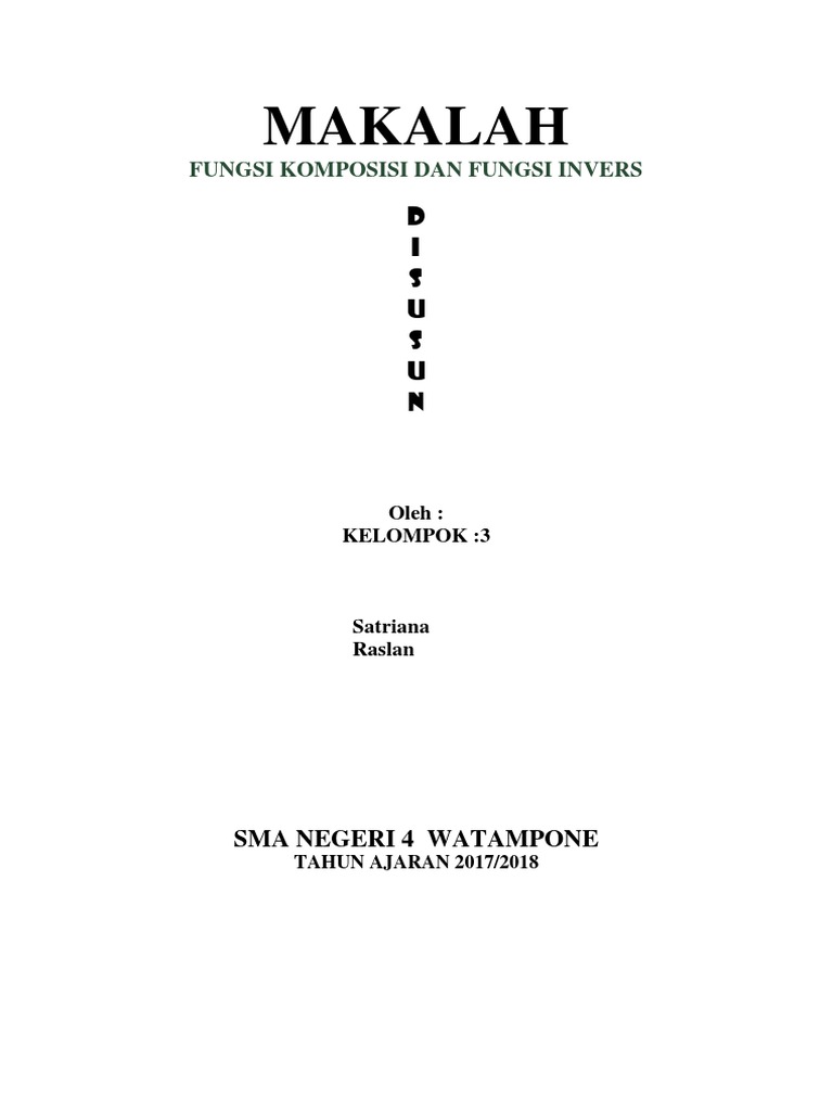 Makalah Komposisi Dan Fungsi Invers