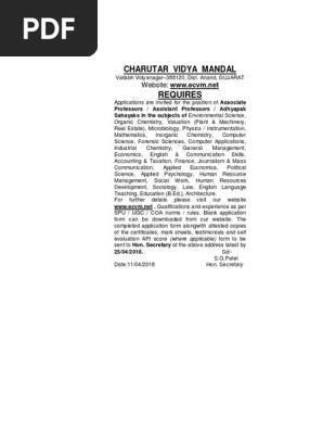 Requires: Charutar Vidya Mandal | PDF