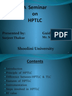 Seminar On HPTLC: Presented By: Guided by