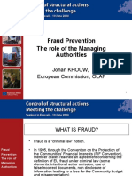 Fraud Prevention The Role of The Managing Authorities: Johan KHOUW, European Commission, OLAF