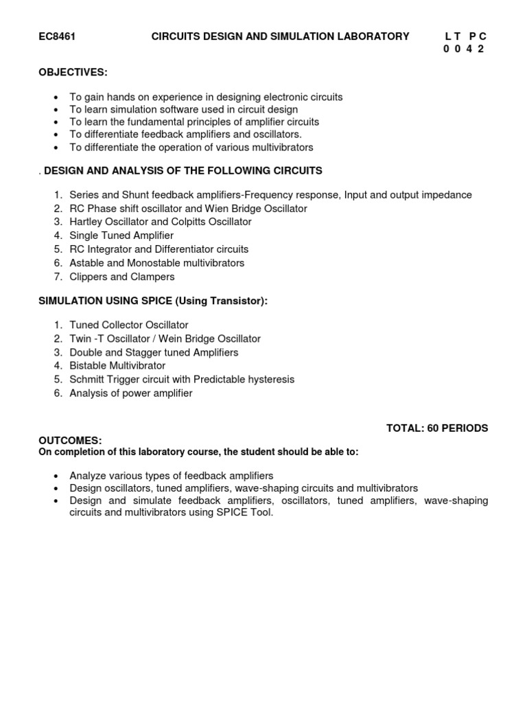 Circuit Design and Simulation Lab Guide | PDF | Science & Mathematics