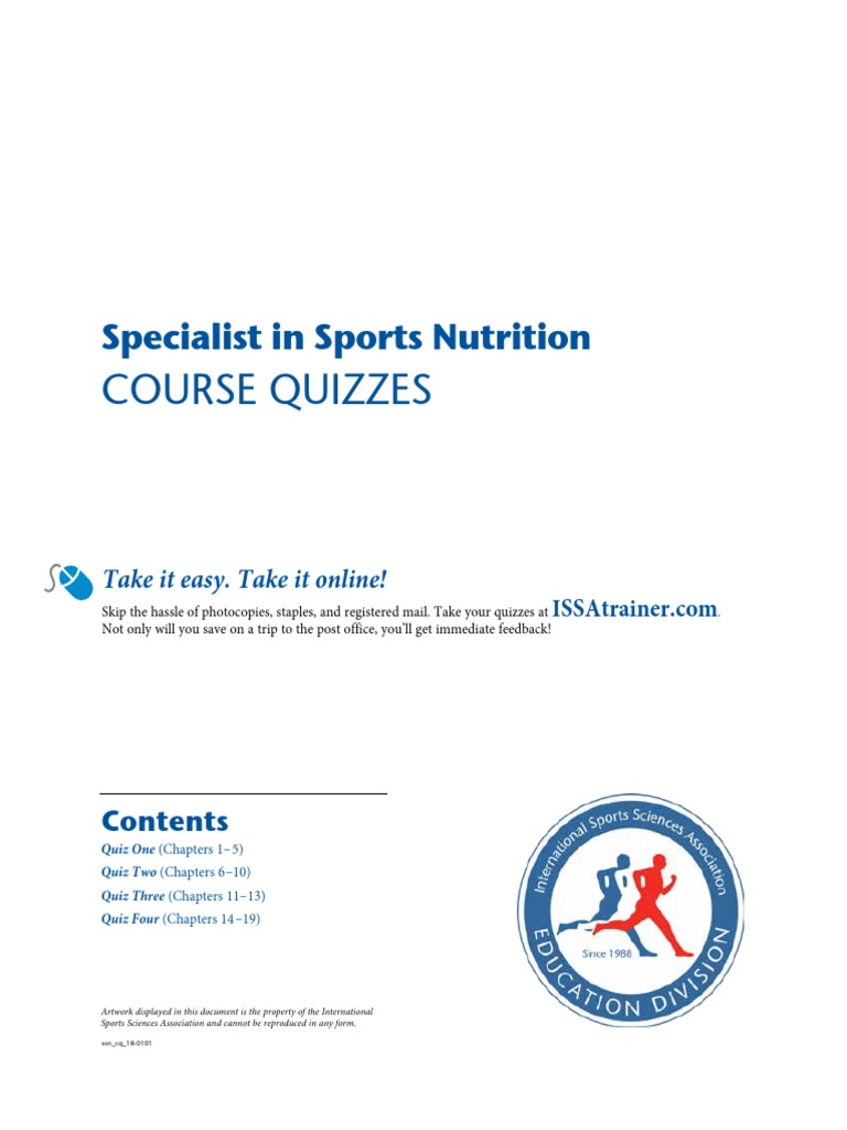 ISSA Sports Nutrition Certification Course Quizzes PDF PDF Carbohydrates Nutrition