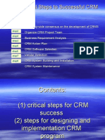 CRM (1) Critical Steps For Success (2) Steps For Designing and Implementation